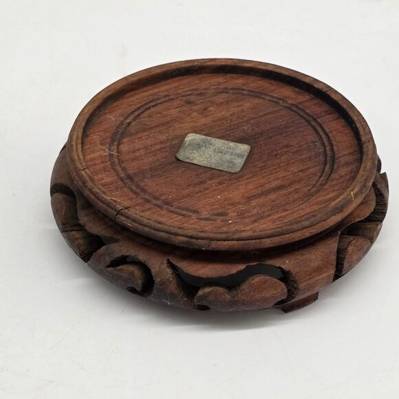 Vintage Chinese Cloisonne Jar With Lid & Wooden Stand Repaired AS IS - Picture 16 of 16